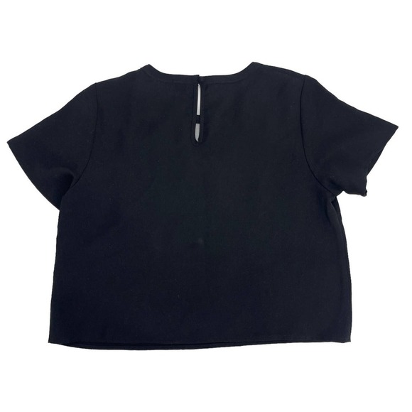 Design Lab Women's Black Star Mesh Short Sleeve Cropped Top Size XS NWOT - Picture 8 of 10